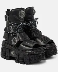 VETEMENTS Plateaustiefel aus Leder Schwarz