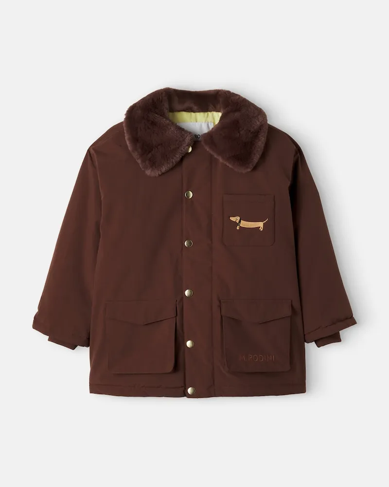Mini Rodini Schößchenjacke aus Schurwolle Braun