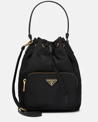 Prada Bucket-Bag Duet Small aus Re-Nylon Schwarz