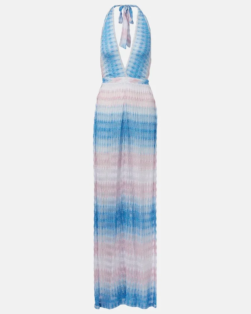 Missoni Jumpsuit aus Häkelstrick Blau