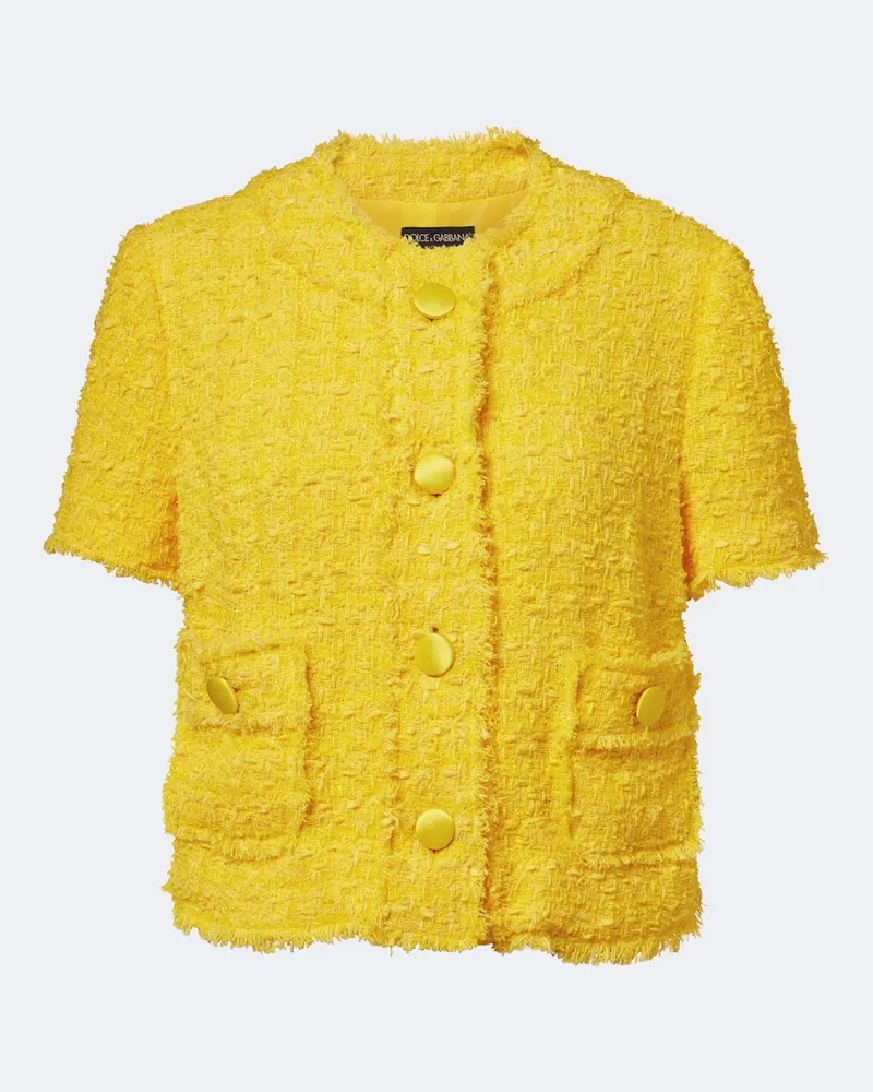 Dolce & Gabbana Jacke aus Tweed Gelb