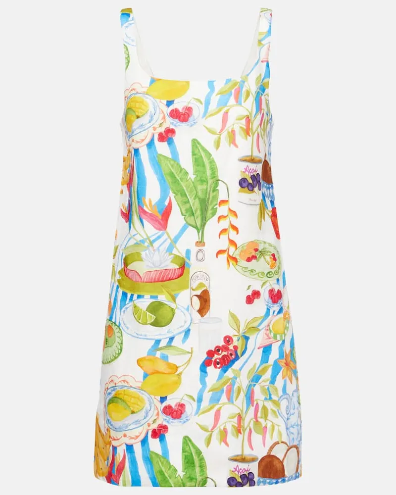 FARM Rio Bedrucktes Minikleid aus Leinen Multicolor
