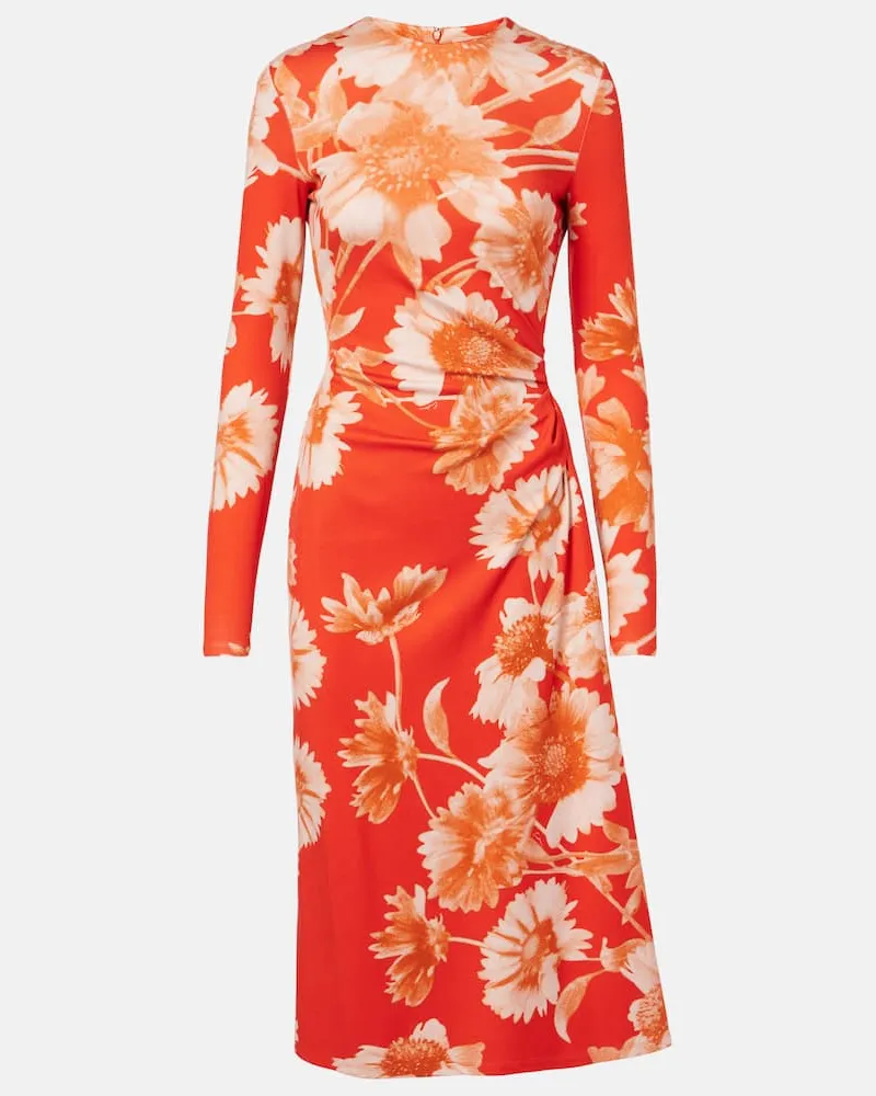 Erdem Midikleid aus Jersey Rot