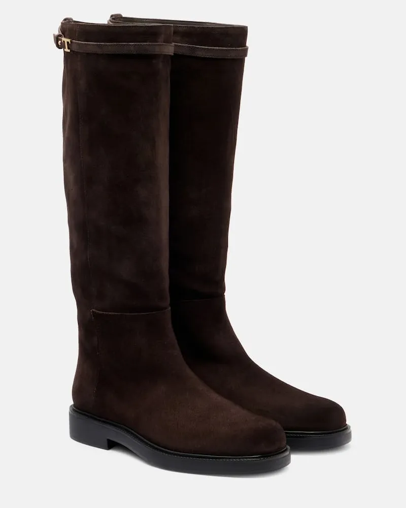 TOD'S Stiefel aus Veloursleder Braun