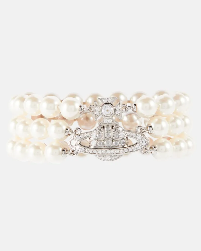 Vivienne Westwood Armband Graziella aus Zierperlen mit Kristallen Silber