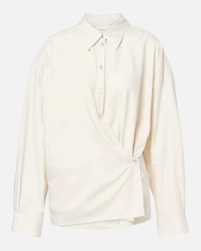 Christophe Lemaire Hemd aus Baumwolle und Seide Beige