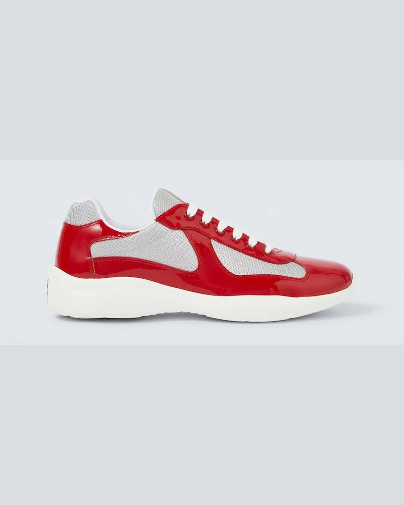 Prada Sneakers America's Cup mit Lackleder Rot