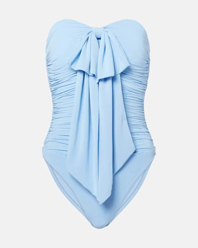 Zimmermann Badeanzug Acacia Drape Bow Blau