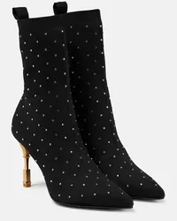 Balmain Verzierte Ankle Boots Moneta Schwarz