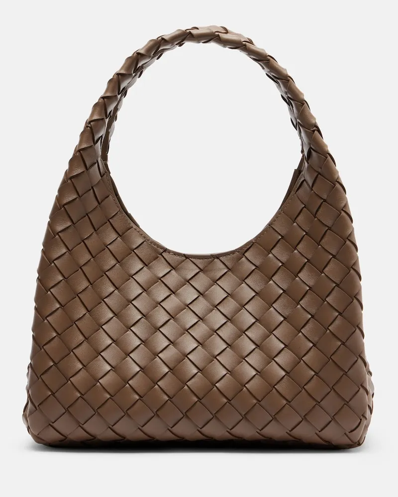Bottega Veneta Schultertasche Campana Medium aus Leder Braun