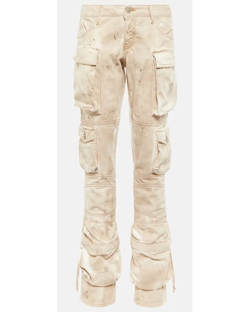 ATTICO Low-Rise-Cargohose aus Denim Beige