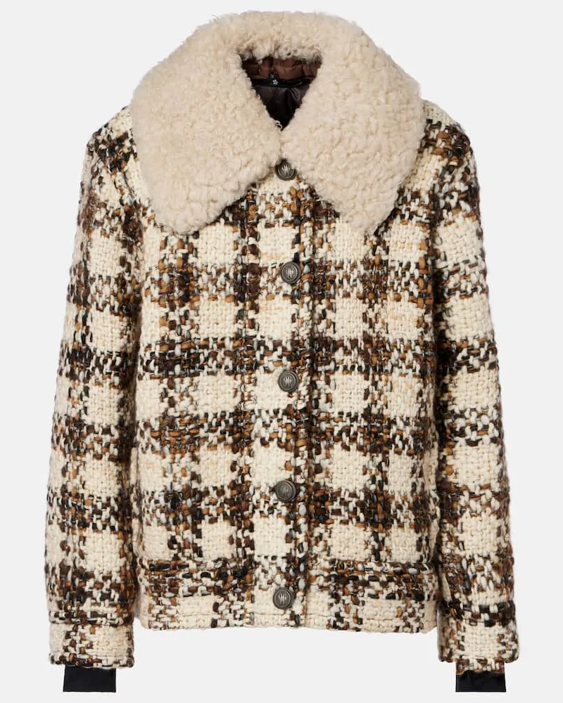 Moncler Daunenjacke Camlez aus Wolle mit Shearling Multicolor