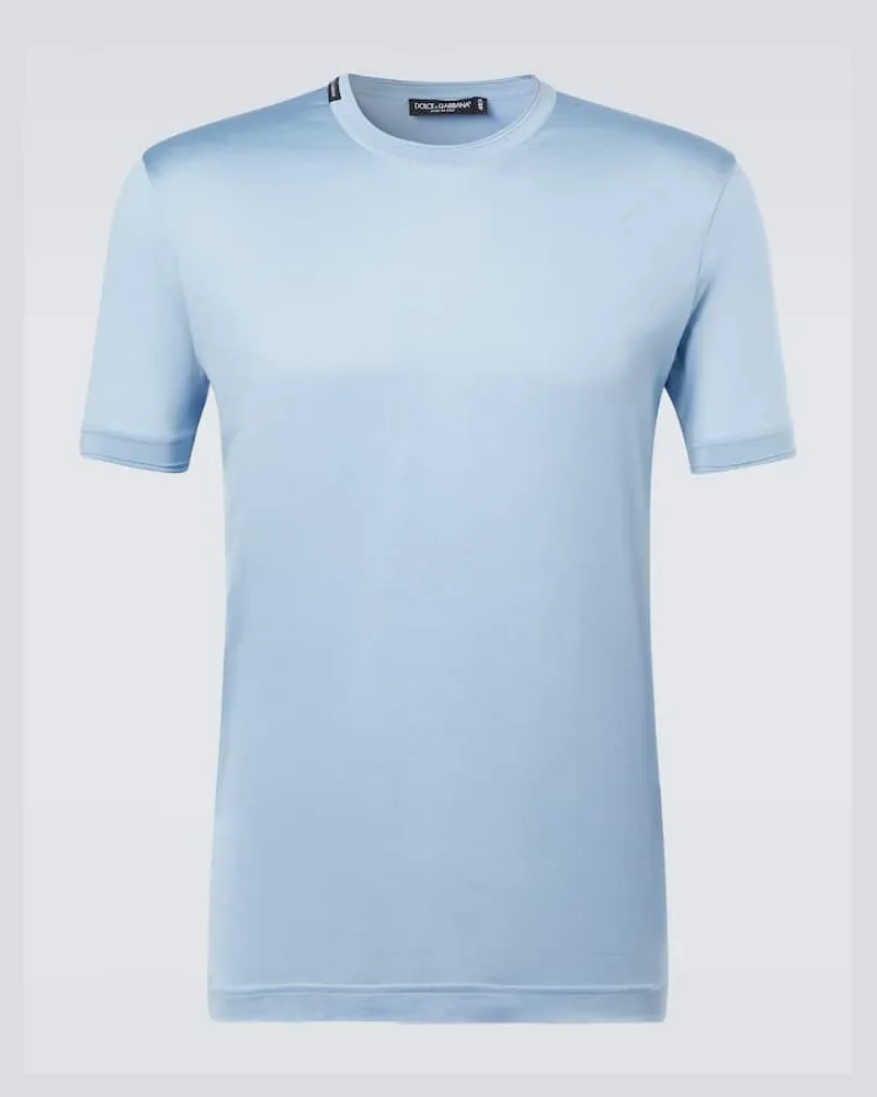 Dolce & Gabbana T-Shirt aus Seide Blau
