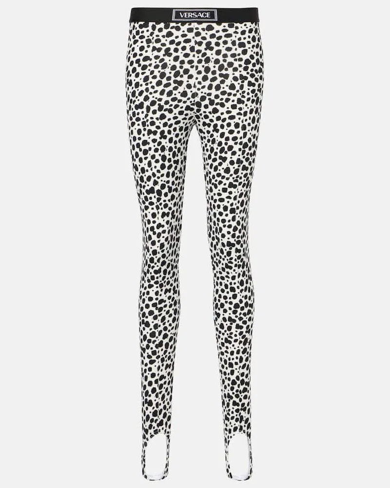 Versace Bedruckte Steg-Leggings Nude