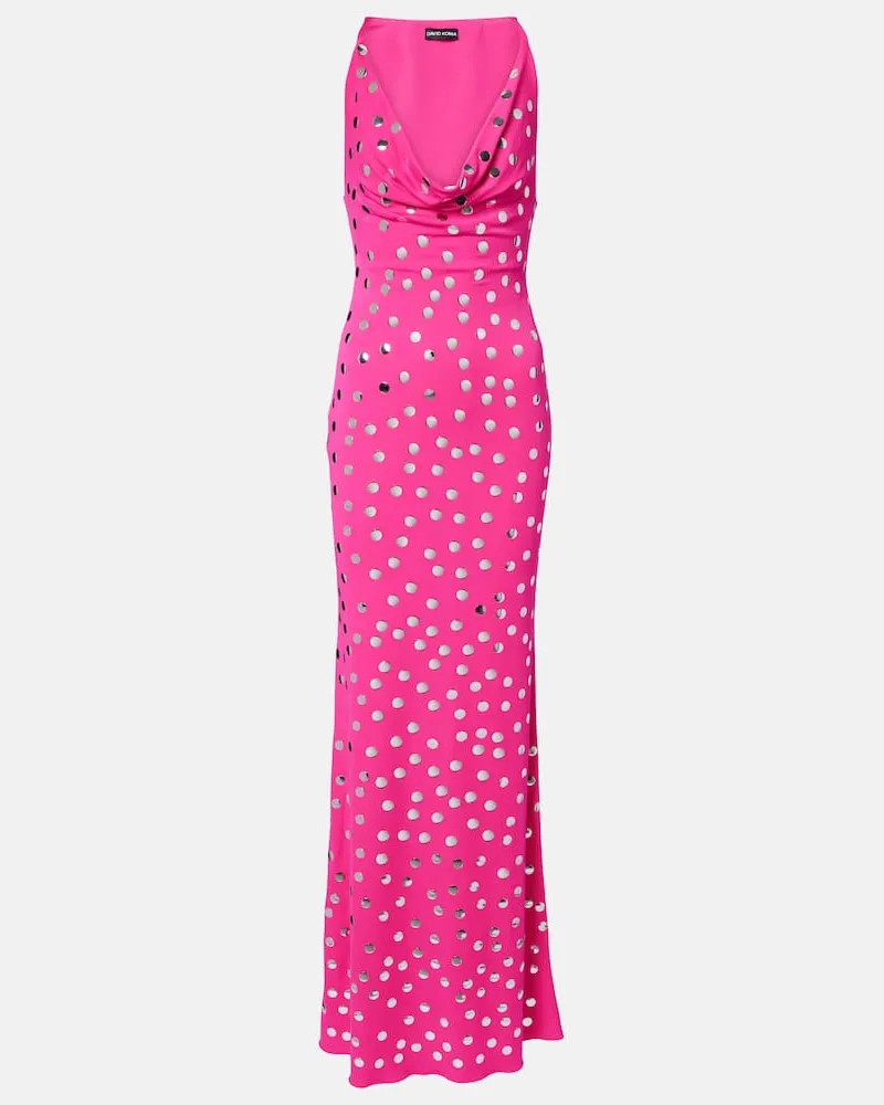 David Koma Verzierte Robe Pink