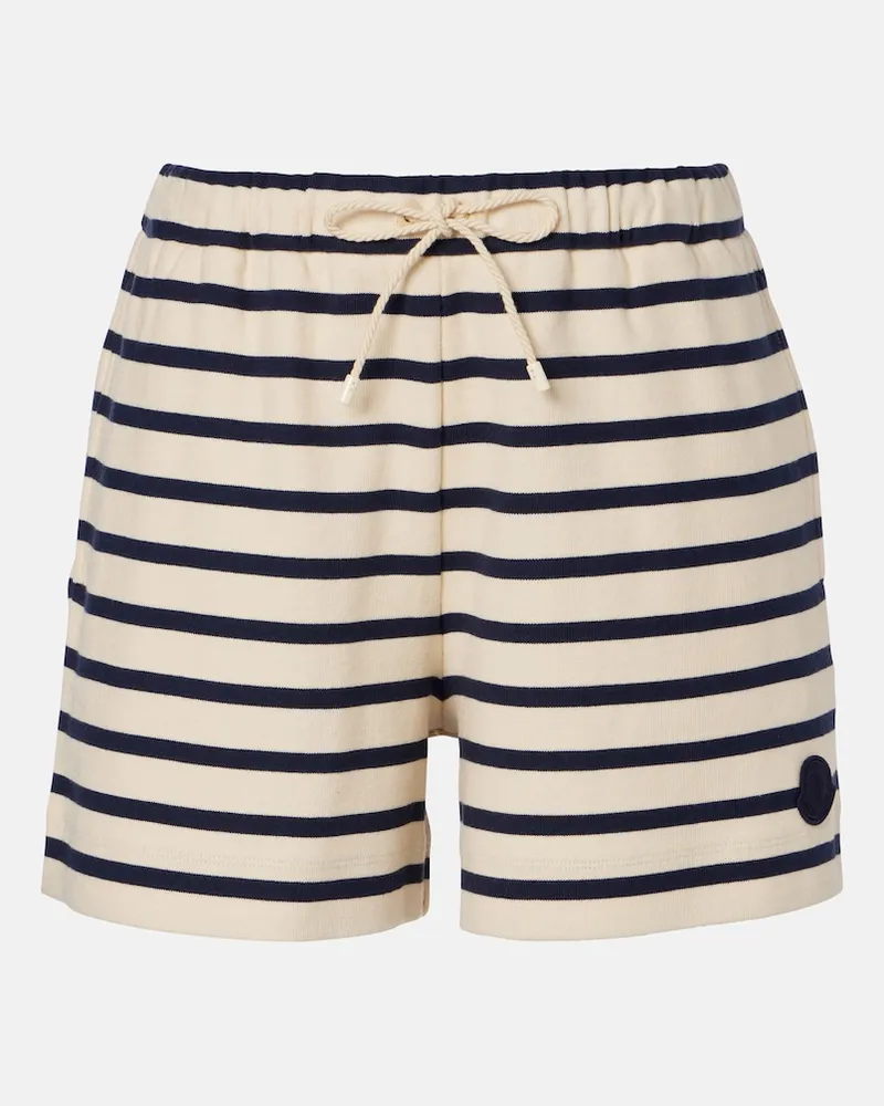 Moncler Shorts aus Baumwoll-Jersey Weiß