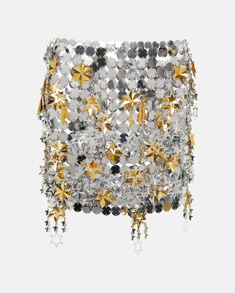 Paco Rabanne Verzierter Minirock Metallic