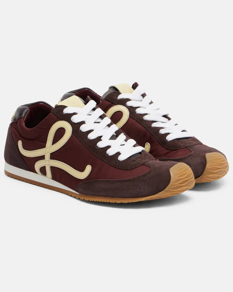 Loewe Sneakers Ballet Runner 2.0 mit Veloursleder Burgunderrot