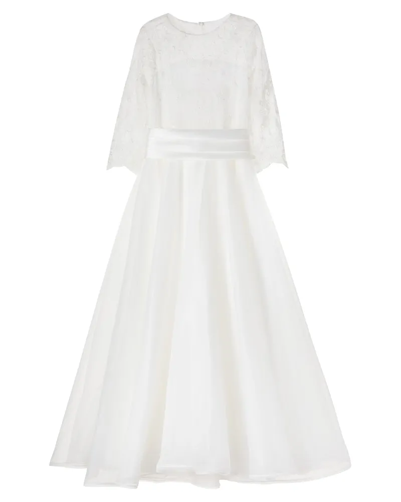 Il Gufo X Atelier Emé Kleid Flavia aus Spitze Weiß