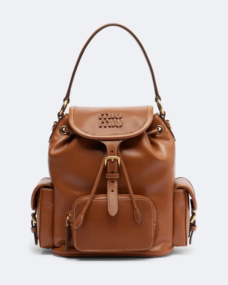 Miu Miu Rucksack aus Leder Braun