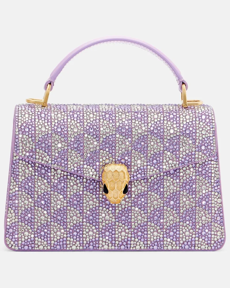 Bulgari Henkeltasche Serpenti Forever Mini aus Leder Violett