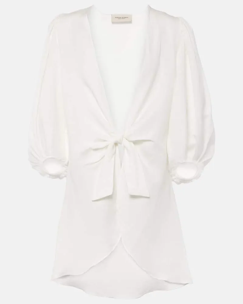 Adriana Degreas Bluse aus einem Leinengemisch Weiã