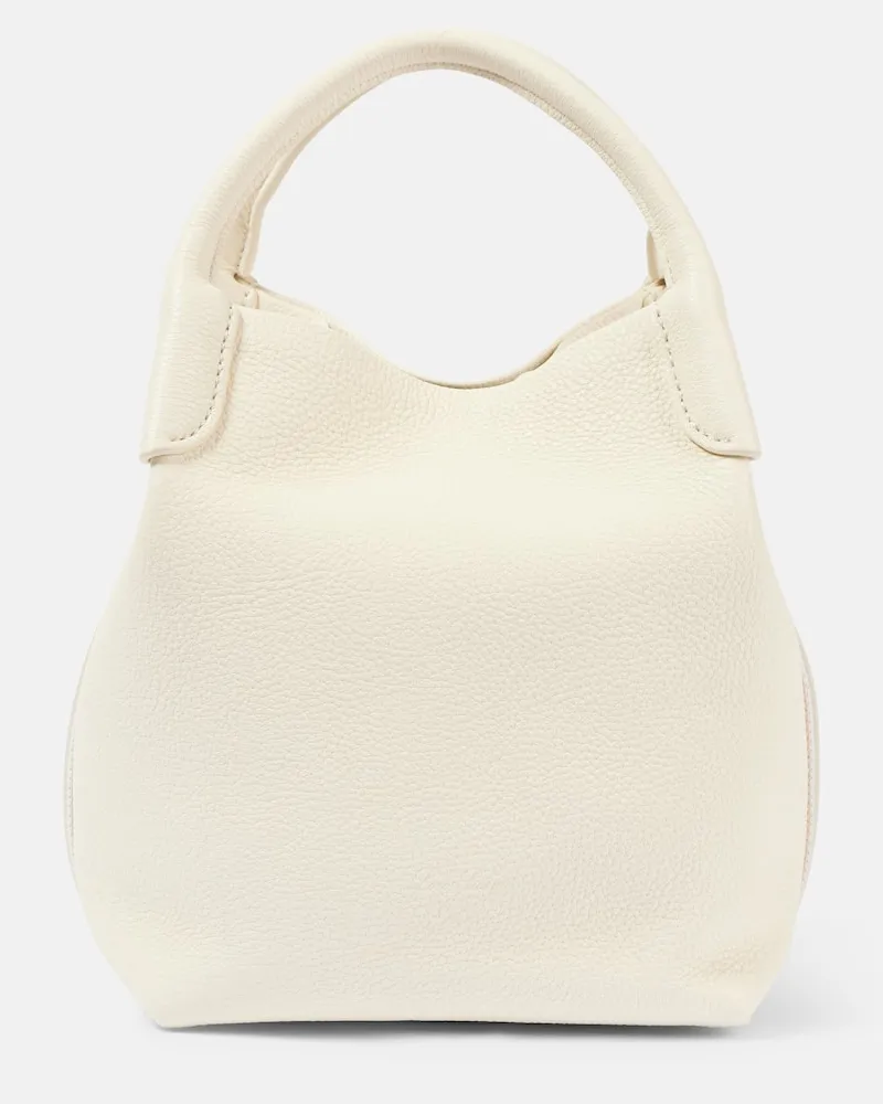 Loro Piana Schultertasche Bale Small aus Leder Weiß