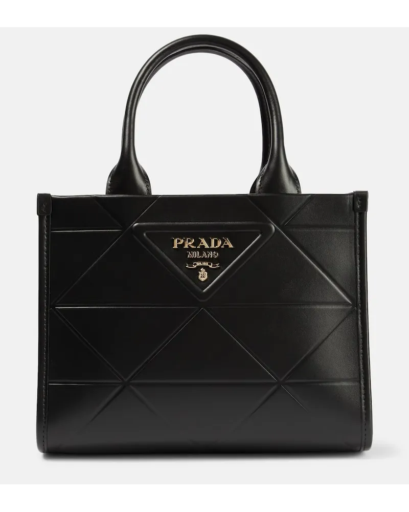 Prada Tote Symbole Small aus Leder Schwarz