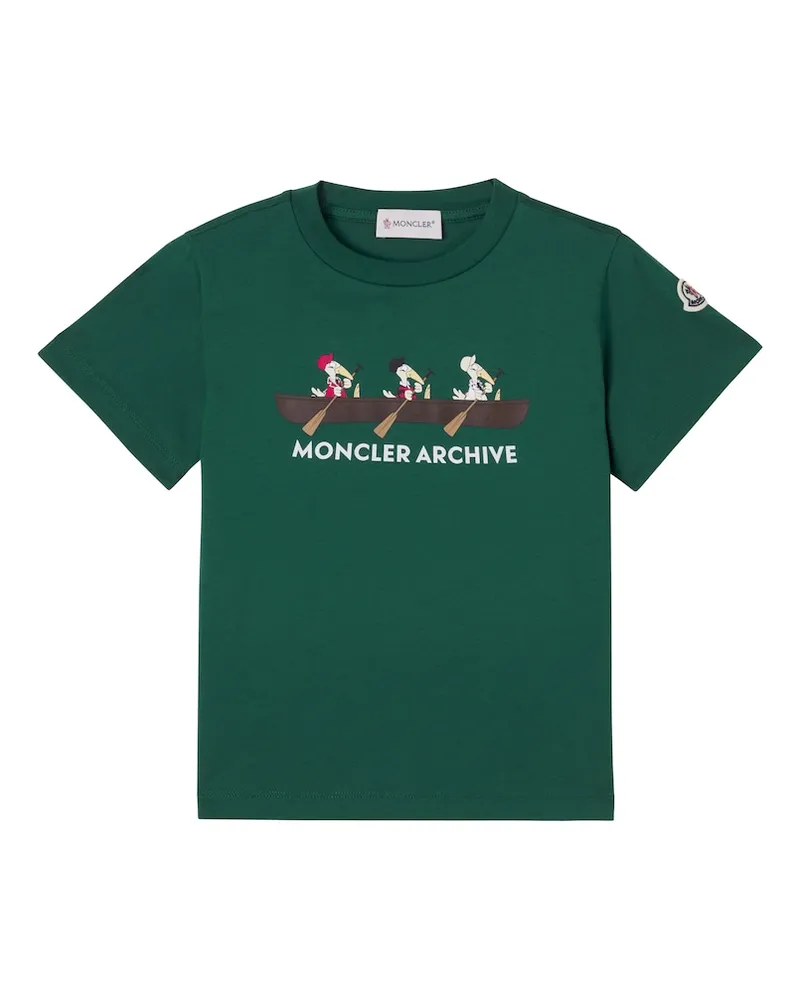 Moncler T-Shirt Mon Duck aus Baumwoll-Jersey Grün