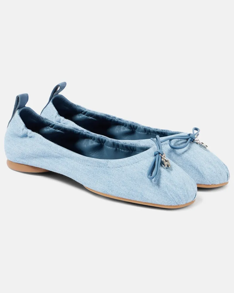 Hogan Ballerinas H684 aus Denim Blau