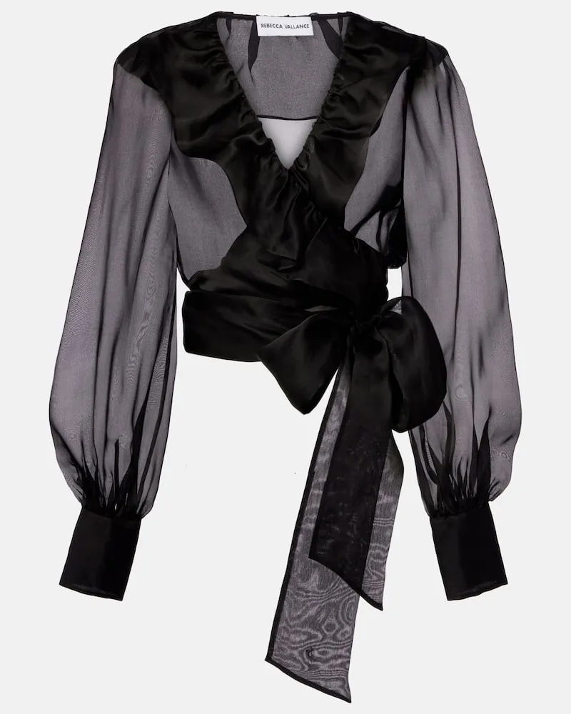 Rebecca Vallance Bluse Anjou aus Seidenorganza Schwarz