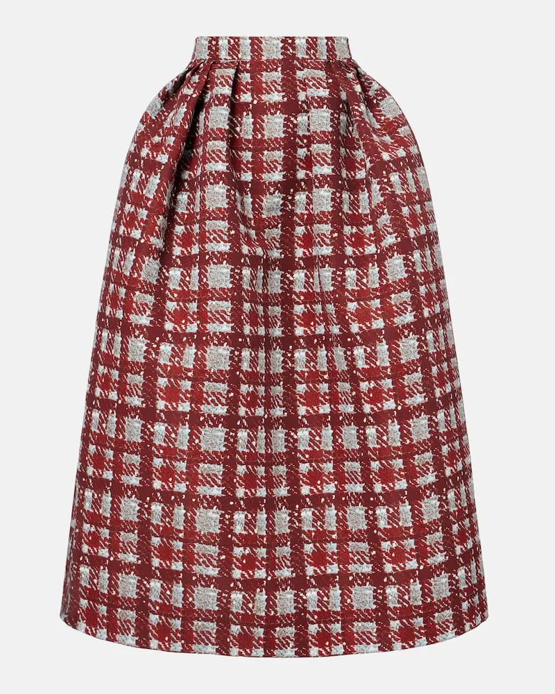 Oscar de la Renta Midirock aus Faille Multicolor