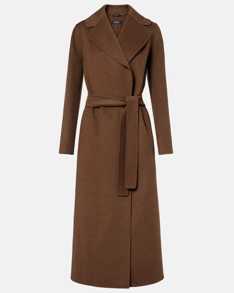 Max Mara Mantel Poldo aus Schurwolle Braun