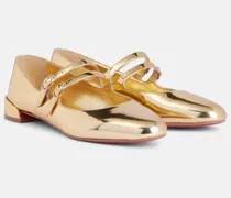 Mary-Jane-Ballerinas Sweet Jane aus Metallic-Leder