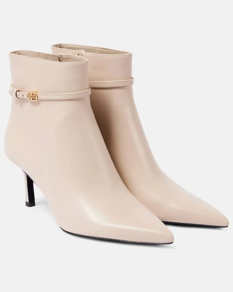 Tory Burch Ankle Boots Double T Buckle 65 aus Leder Schwarz