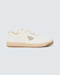 Prada Sneakers Downtown aus Leder Weiss