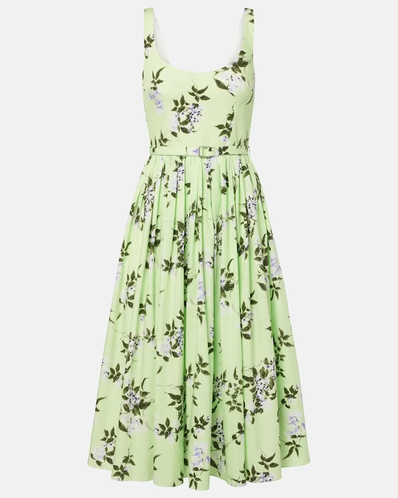 EMILIA WICKSTEAD Midikleid Eglantine aus Baumwolle Grün