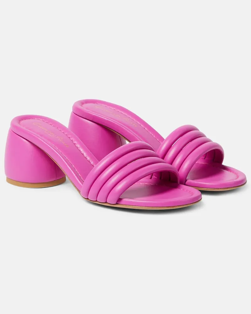 Gianvito Rossi Pantoletten Malou aus Leder Rosa