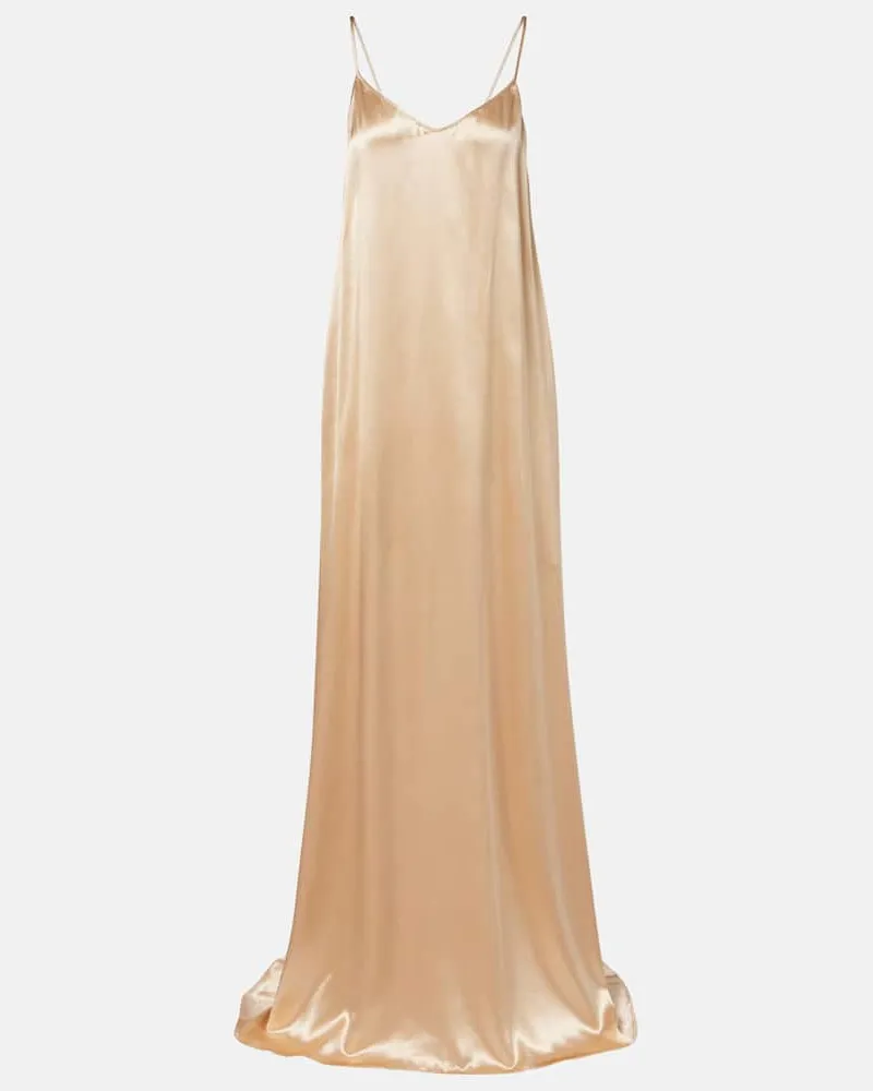 Ferragamo Robe aus Satin Beige