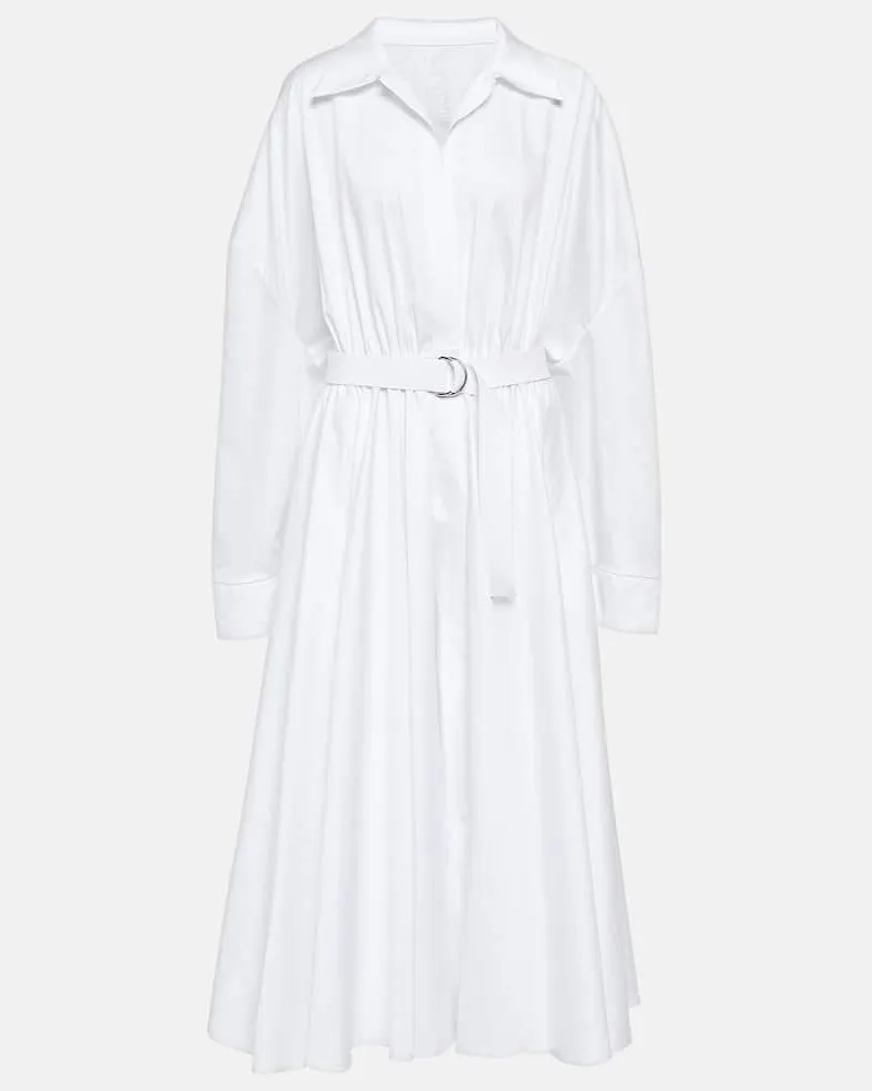 Norma Kamali Hemdblusenkleid aus Baumwolle Weiß