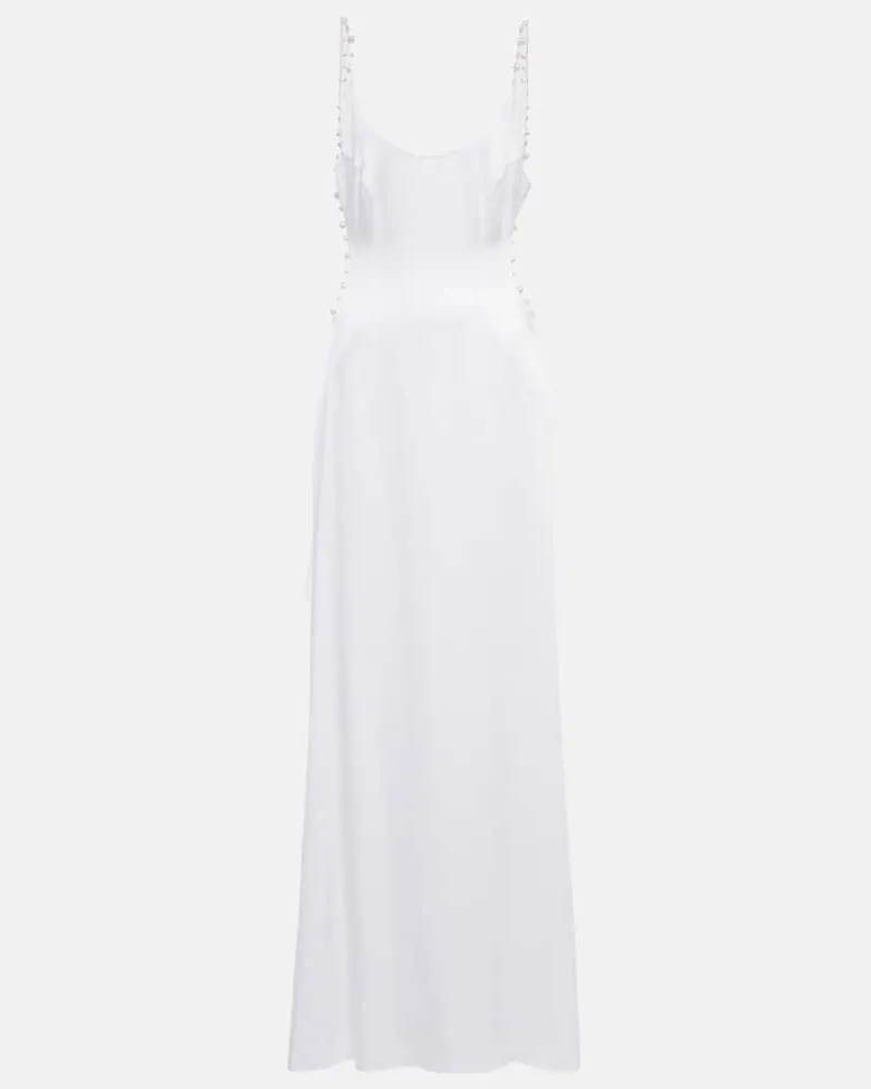 GALVAN Bridal Verzierte Robe Weiß