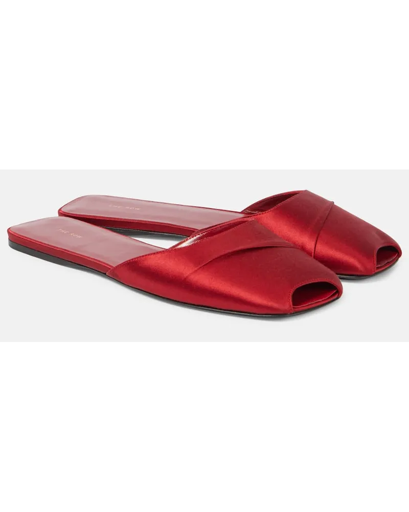 The Row Slippers Milla aus Satin Rot