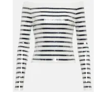 Off-Shoulder-Pullover mit Pailletten