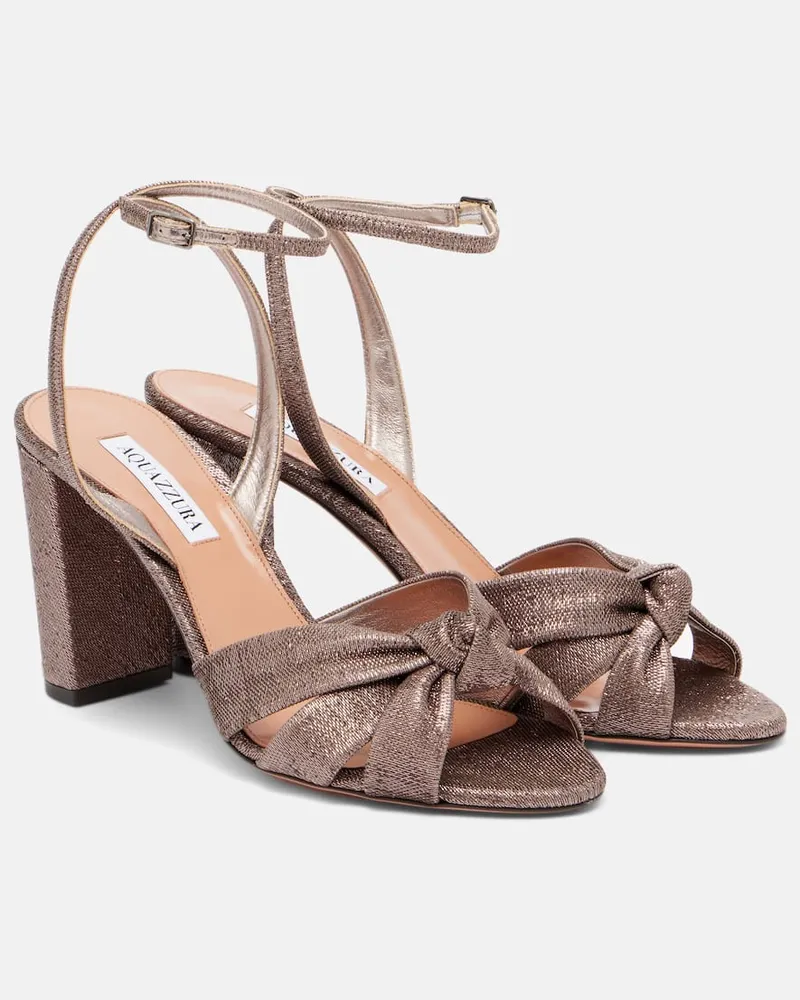 Aquazzura Sandalen Nina 85 aus Twill Braun