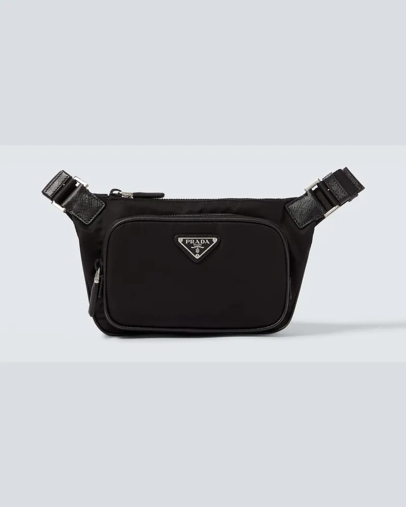 Prada Gürteltasche aus Re-Nylon mit Leder Blau