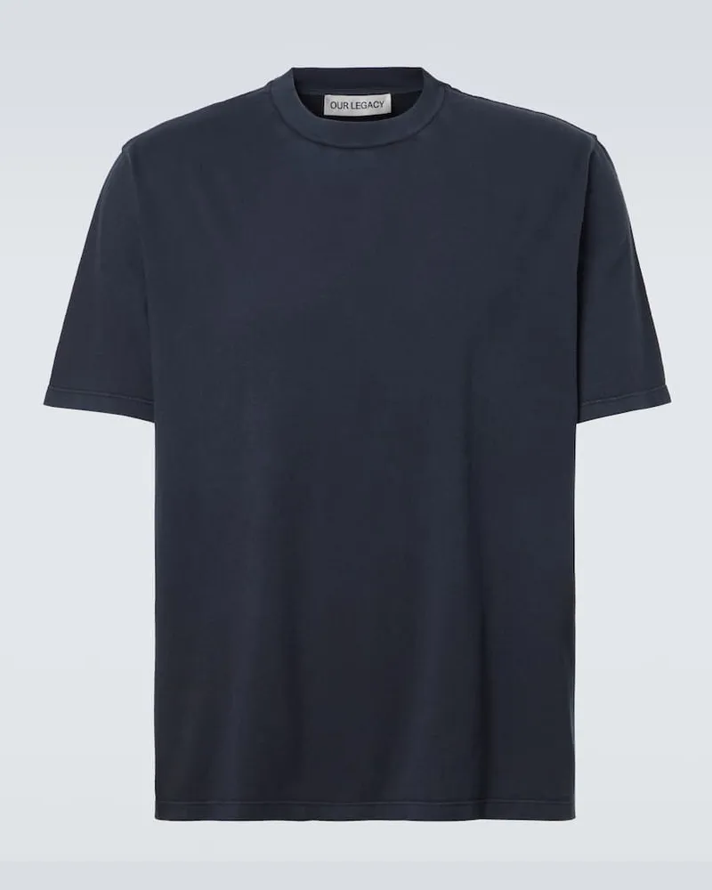 Our Legacy T-Shirt Box aus Baumwoll-Jersey Blau