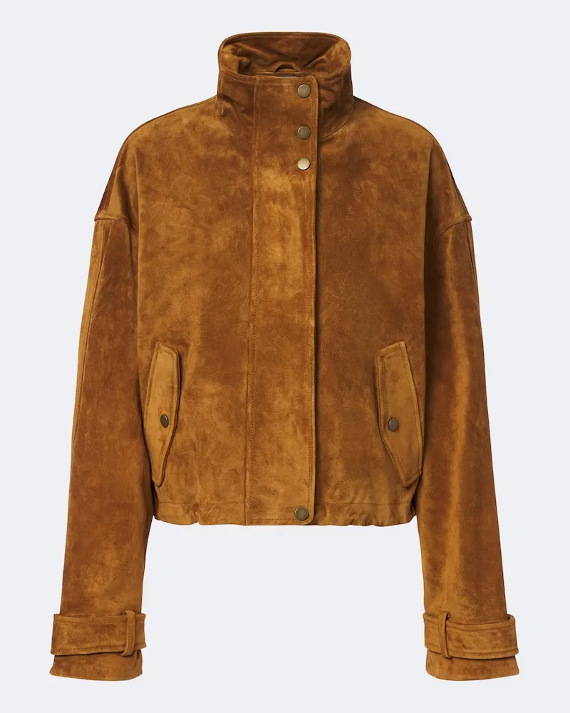 Veronica Beard Jacke Bateman aus Veloursleder Braun