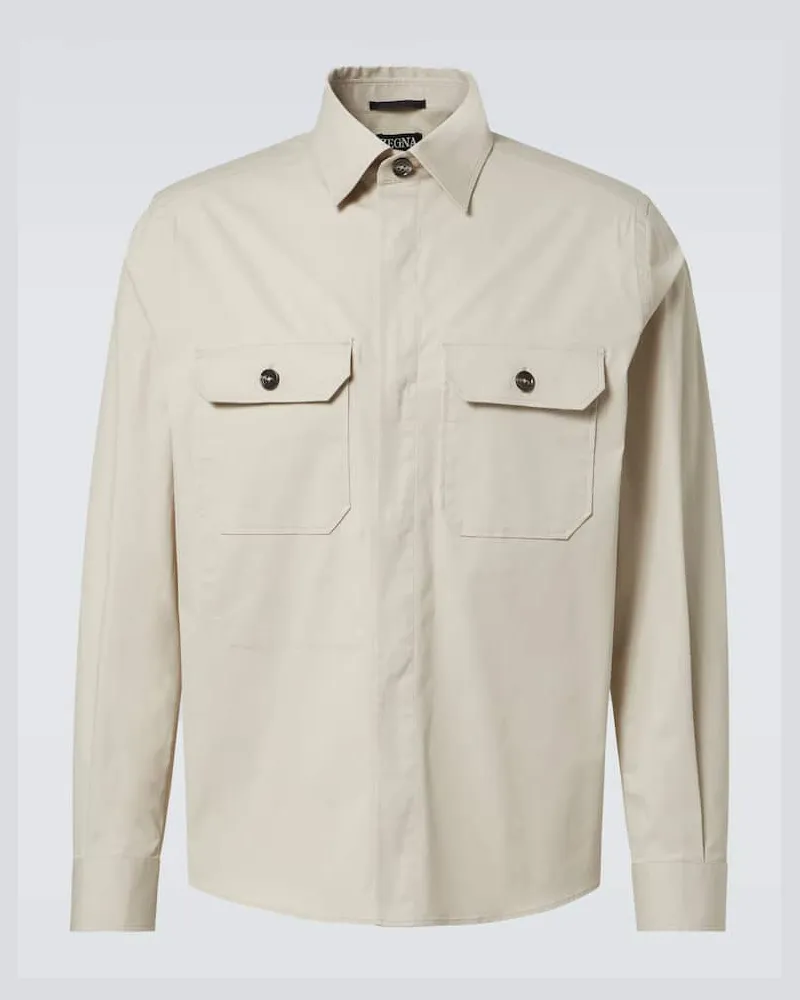 Ermenegildo Zegna Hemdjacke aus einem Baumwollgemisch Weiß