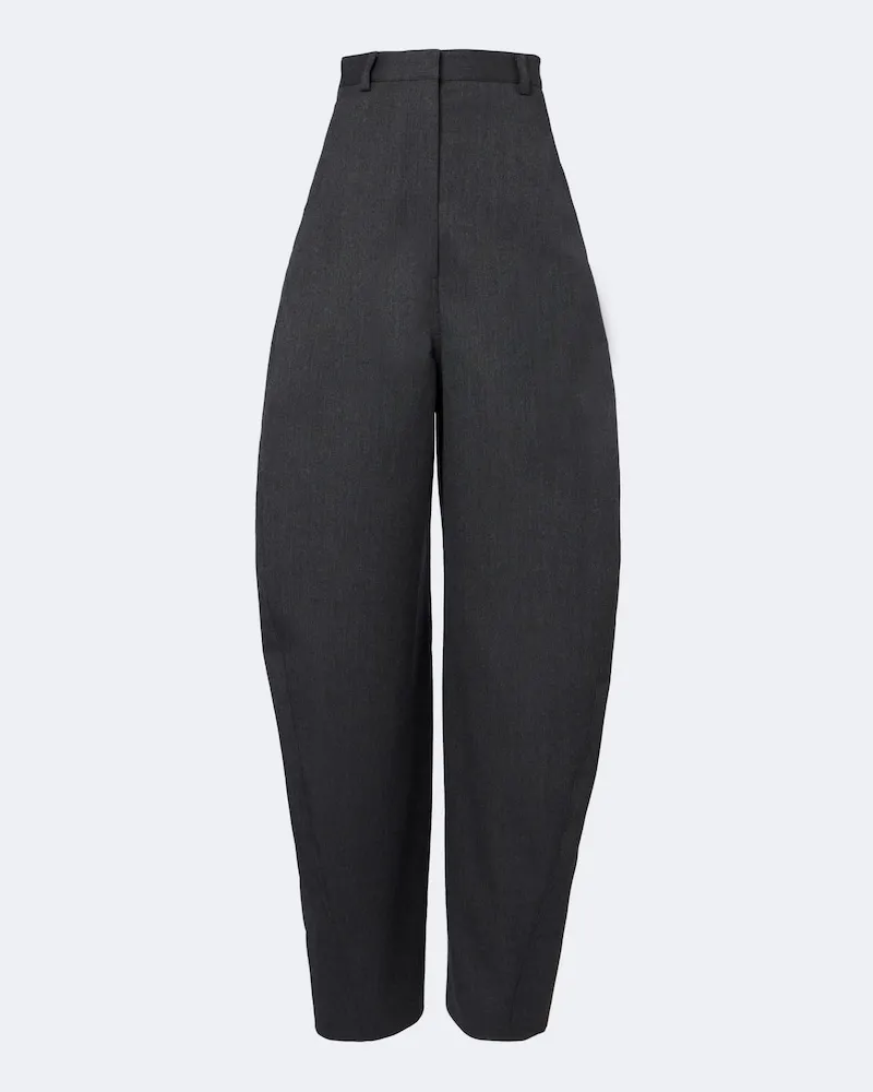 Balenciaga Hose Barrel-Leg aus Wolle Grau