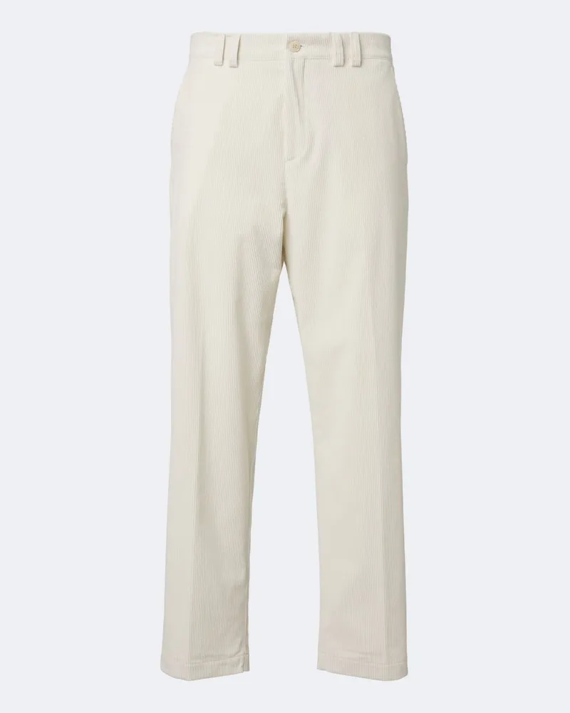 Canali Gerade Hose aus Baumwoll-Cord Weiß